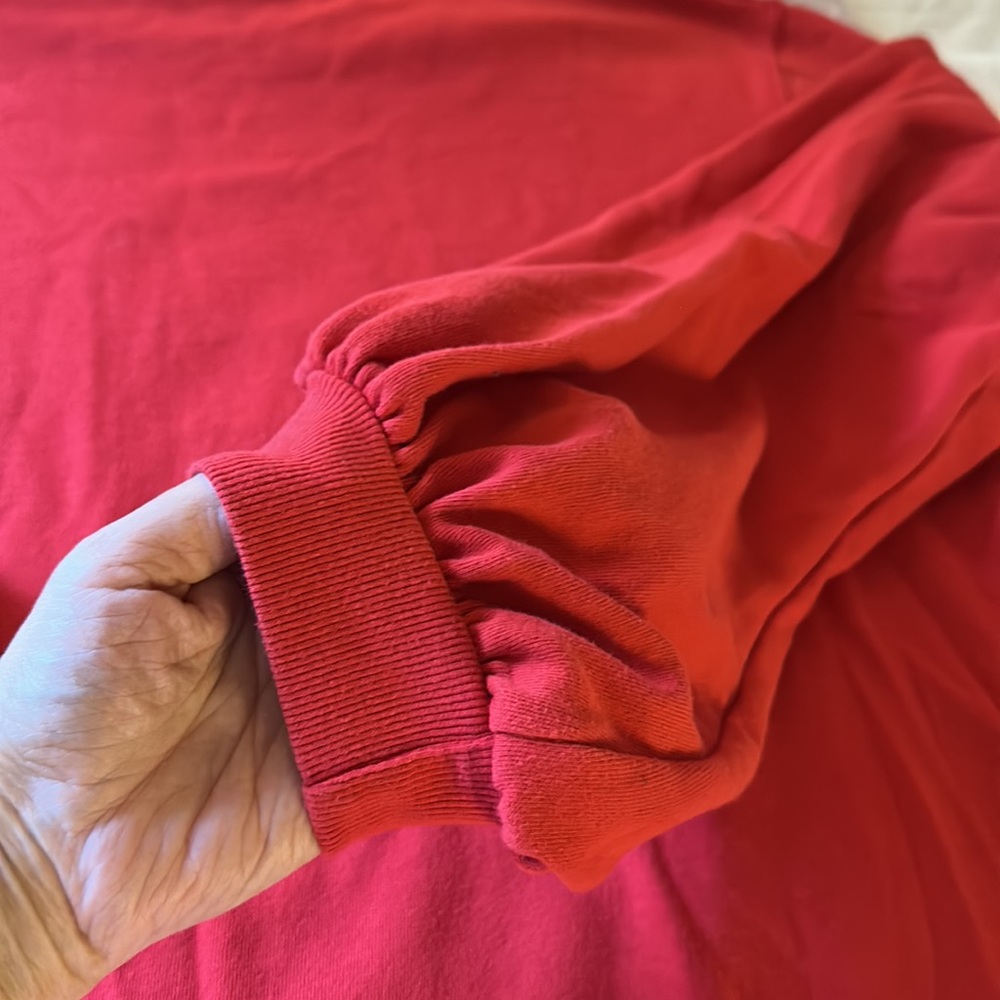 Minnie Mouse balloon sleeve oversize sweatshirt Disney Parks 2X rare rd & pink - Picture 7 of 10
